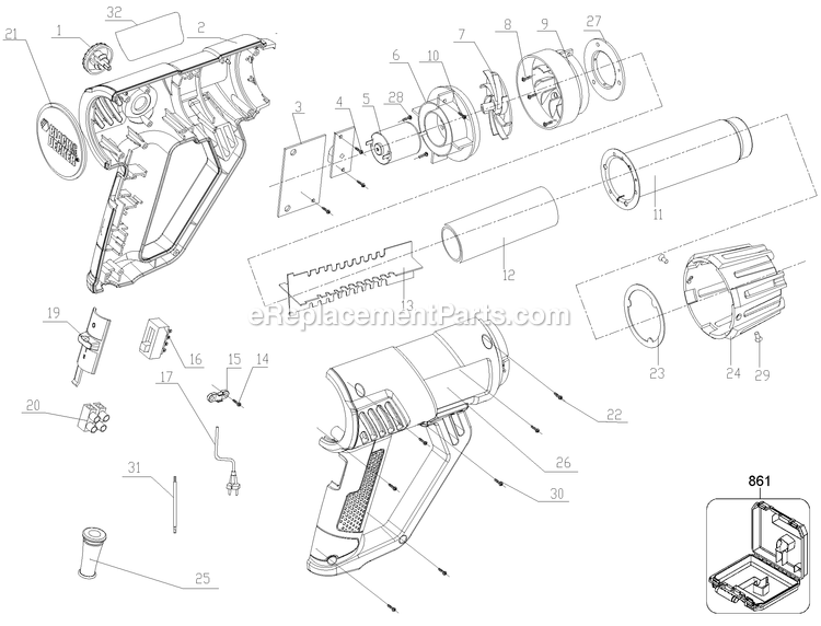 Black and Decker HG2000K-B2 (Type 1) 2000w Vs Heat Gun Kit Box Power Tool Page A Diagram